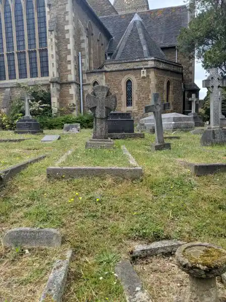 Circular cross on a tombstone, London